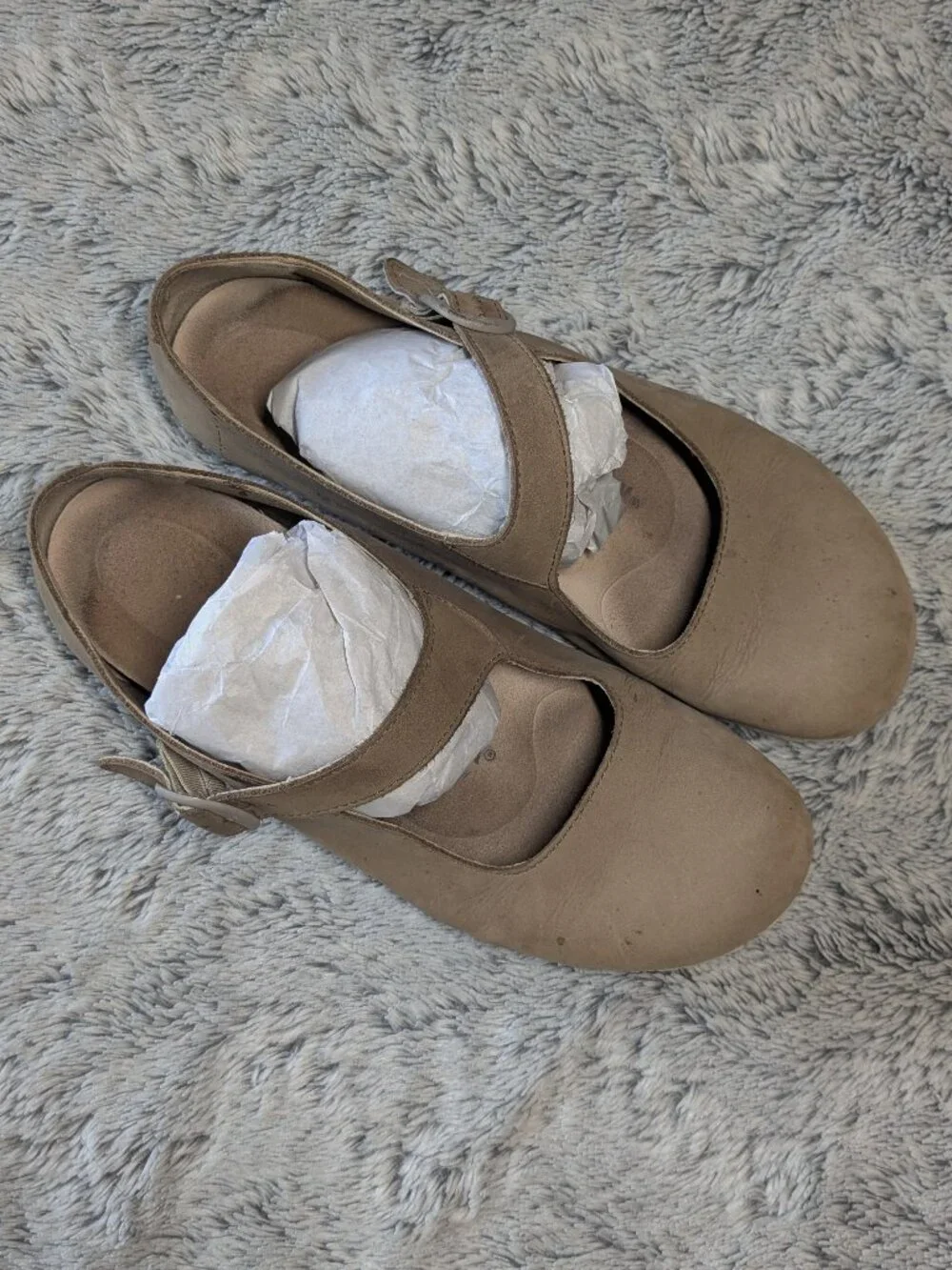 Birkenstock Tracy Mary Jane Tan Flats Sandals Nubuck Slip On Size 41 US 10